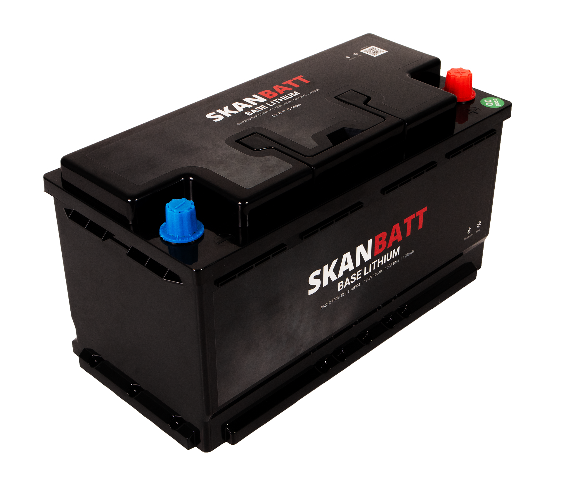 SKANBATT Base Lithium - 12V 100Ah 100A BMS - 355x175x190mm - Bluetooth - Heat - 3 Års garanti - Bobil +H - Bilde 4