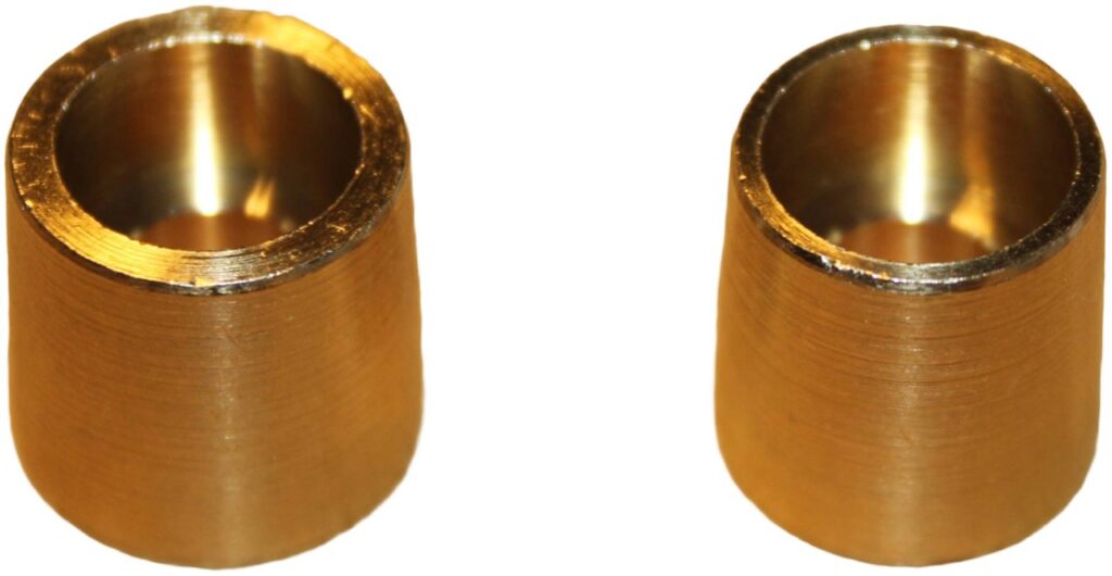 Polsett messing Ø17/Ø19 med 6 mm skruer umbraco (fra M6 til rund pol) sett 2 stk