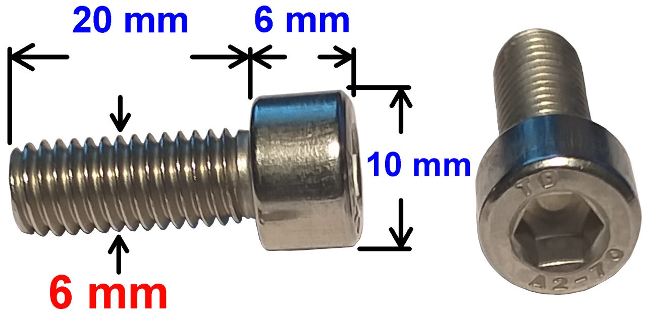 Polsett messing Ø17/Ø19 med 6 mm skruer umbraco (fra M6 til rund pol) sett 2 stk - Bilde 5