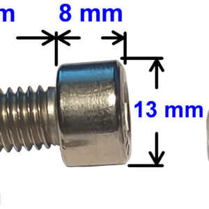 Polsett messing Ø17/Ø19 med 8 mm skruer umbraco (fra M8 til rund pol) sett 2 stk - Bilde 5