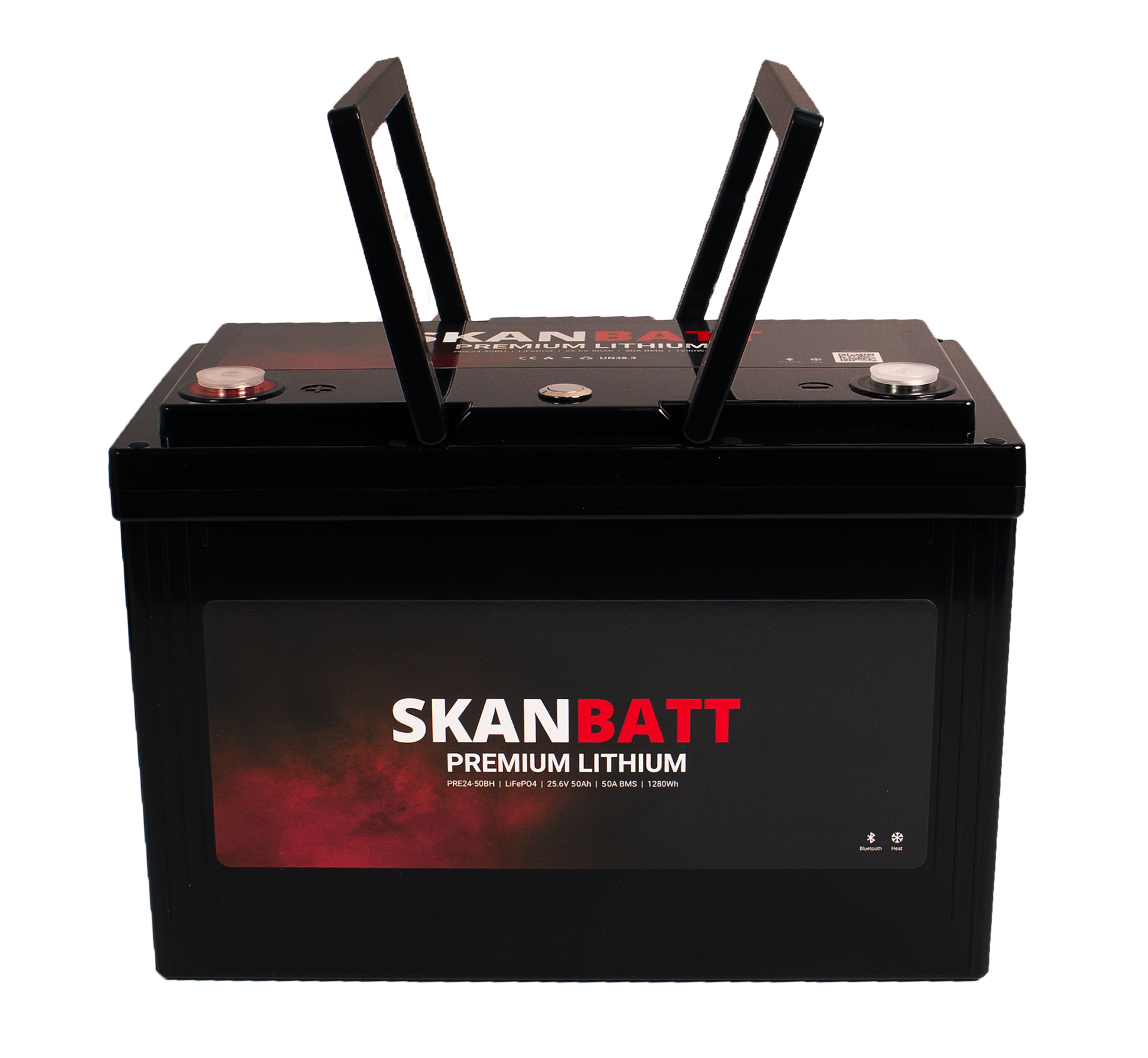 SKANBATT Premium Lithium - 24V 50Ah 50A BMS - 307x172x215mm - Bluetooth - Heat - 8 Års garanti - Bilde 2