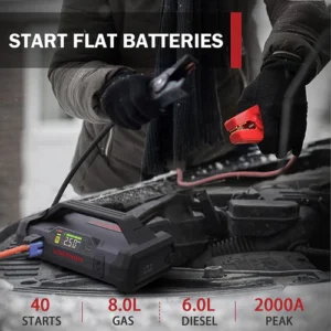 LOKITHOR Lithium Startbooster 12V 2000A med 150 PSI Luftkompressor - Bilde 2