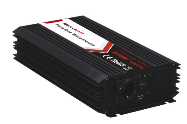 0c275da4-75a7-411a-a952-438a5fae8d38 SKANBATT Inverter 24V 2000W (4000W) Ren Sinus m/Trådløs Fjernkontroll
