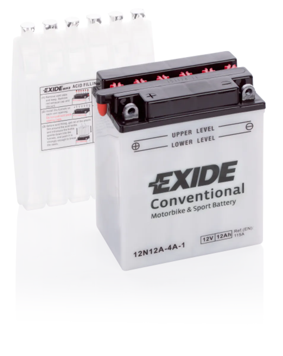 Exide MC Conventional 12V 12Ah 135x81x161 115 CCA +V - Bilde 1
