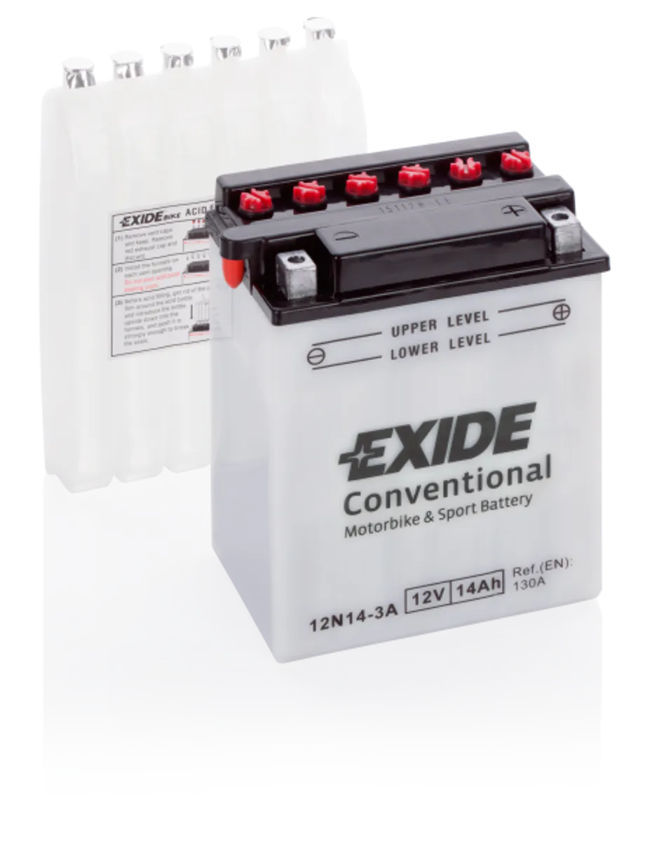 Exide MC Conventional 12V 14Ah 134x89x166 130 CCA +H - Bilde 1