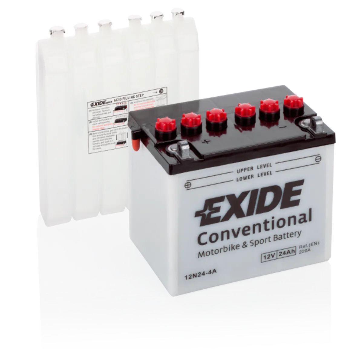 Exide MC Conventional 12V 24Ah 182x124x178 220 CCA +V - Bilde 1
