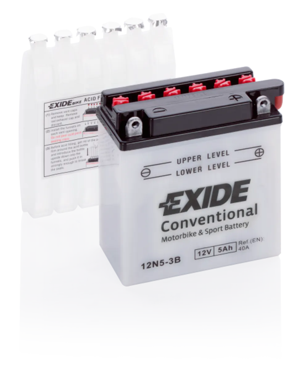 Exide MC Conventional 12V 5Ah 120x60x130 40 CCA +H - Bilde 1