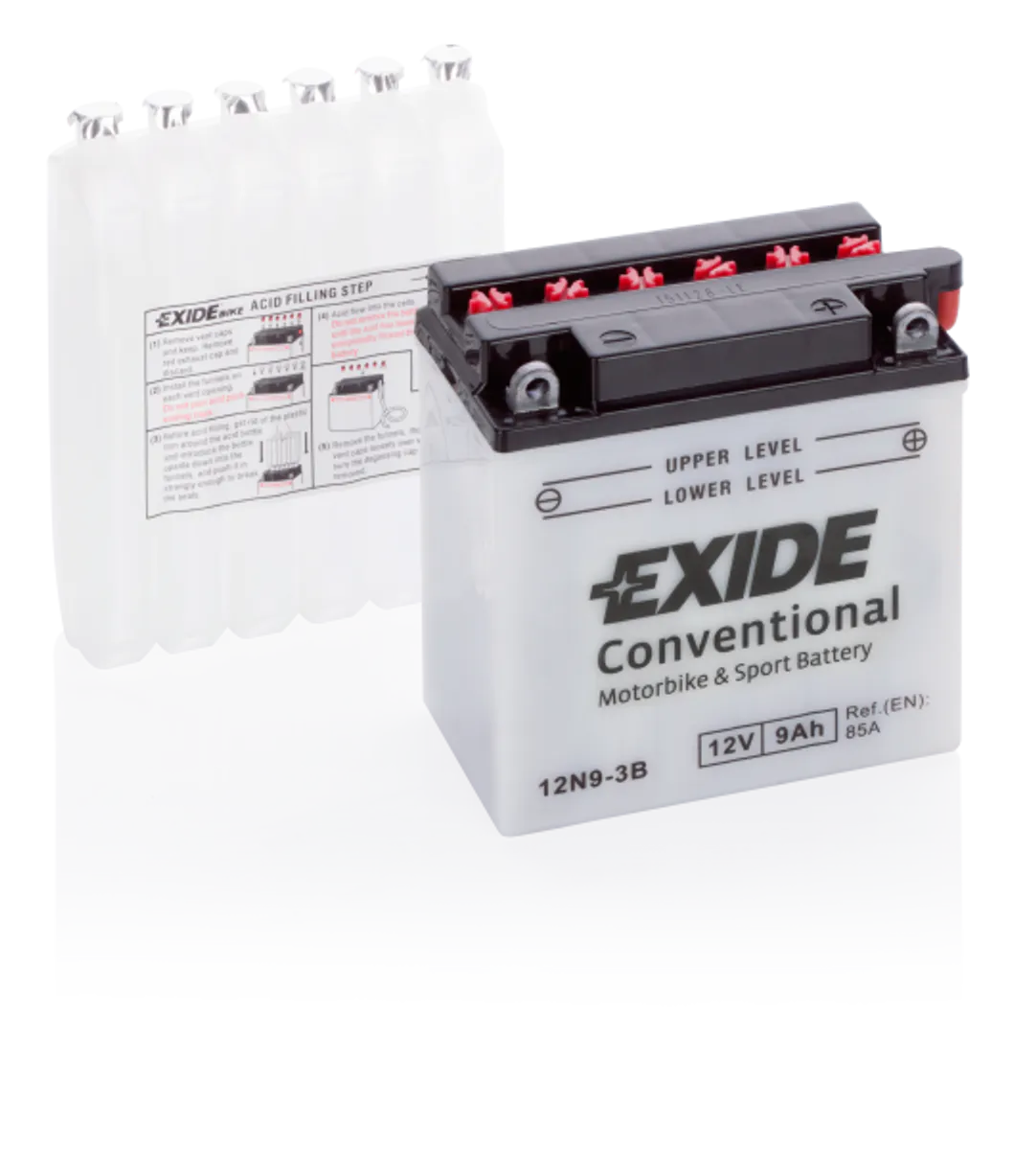 Exide MC Conventional 12V 9Ah 135x70x140 90 CCA +H - Bilde 1