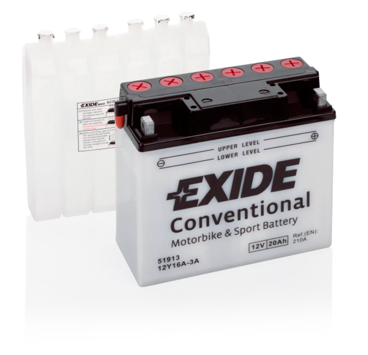 Exide MC Conventional 12V 20Ah 185x80x170 190 CCA +H - Bilde 1