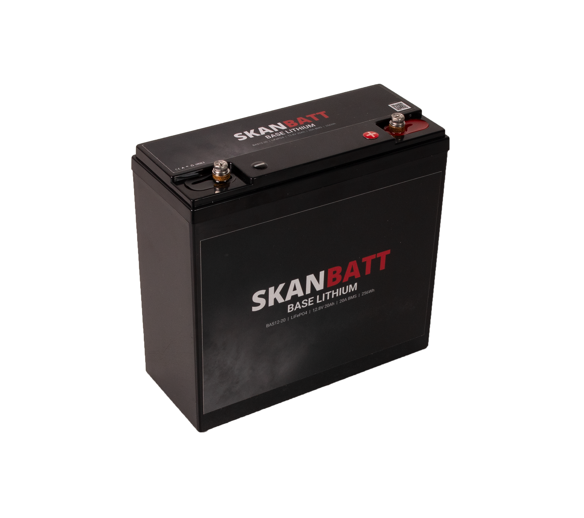 SKANBATT Base Lithium - 12V 20Ah 20A BMS - 180x75x165mm - 3 Års garanti - Bilde 1