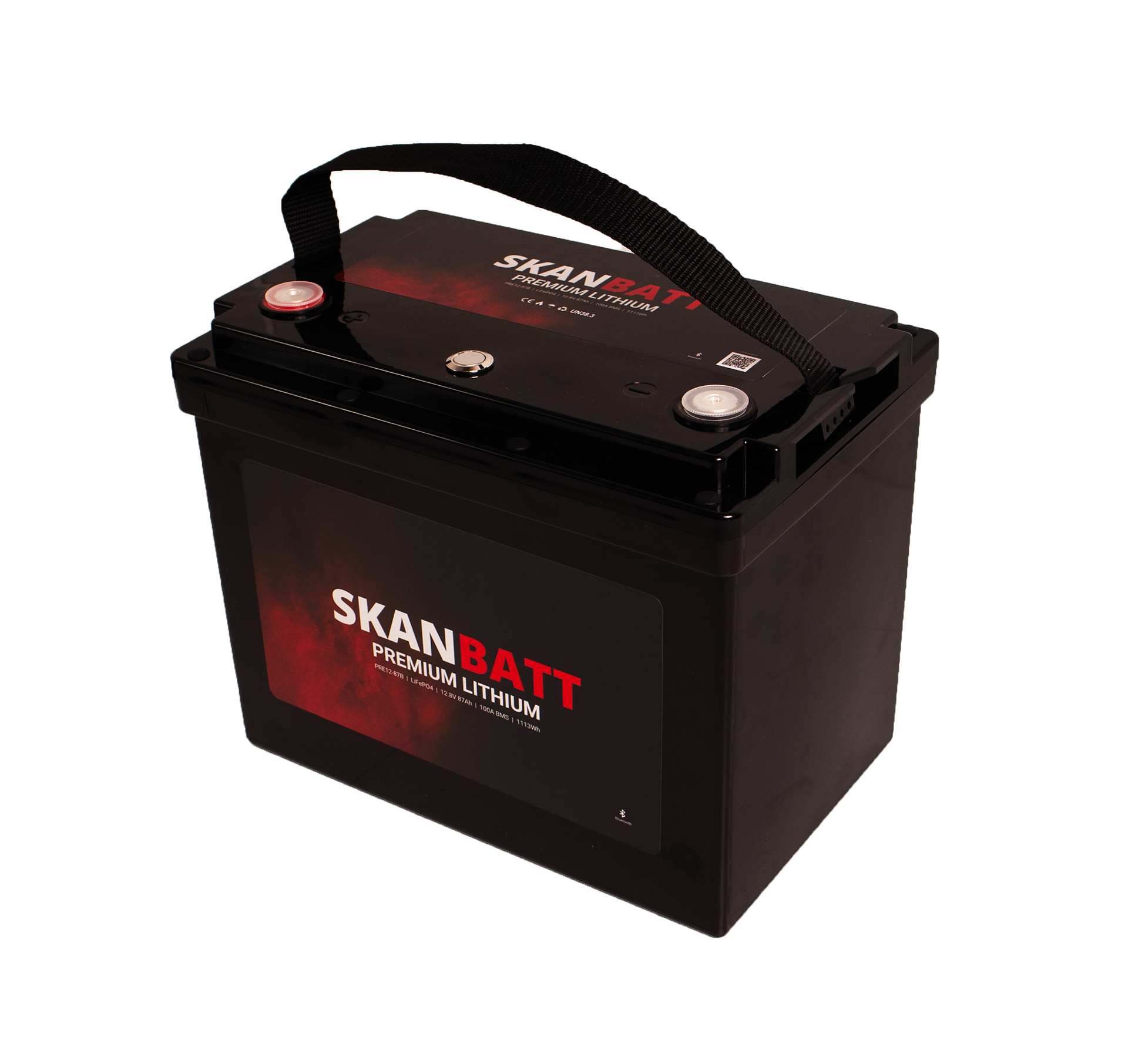 SKANBATT Premium Lithium - 12V 87Ah 100A BMS - 260x168x212mm - Bluetooth - 8 Års garanti +V - Bilde 3