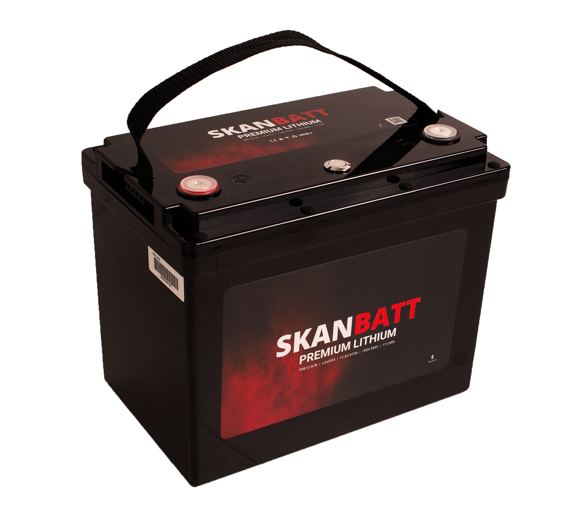 SKANBATT Premium Lithium - 12V 87Ah 100A BMS - 260x168x212mm - Bluetooth - 8 Års garanti +V - Bilde 6