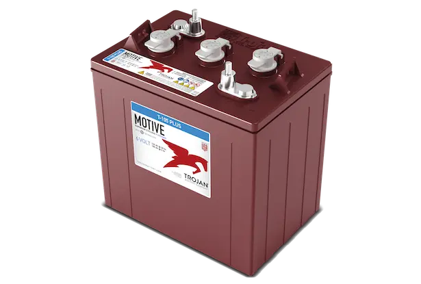 TROJAN Deep Cycle Traksjonsbatteri 6V 225AH (262x181x283mm) +diagonalt (skrupol) (T105)