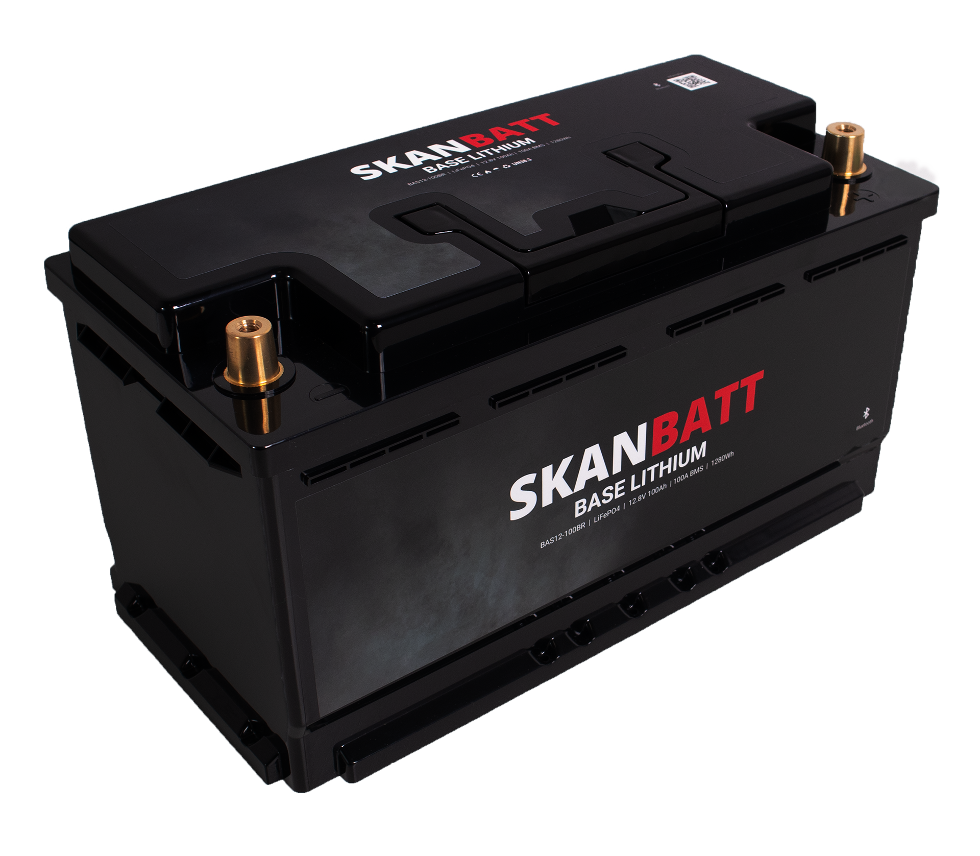 SKANBATT Base Lithium - 12V 100Ah 100A BMS - 352x175x190mm - Bluetooth - 3 Års garanti - Bobil - Bilde 2