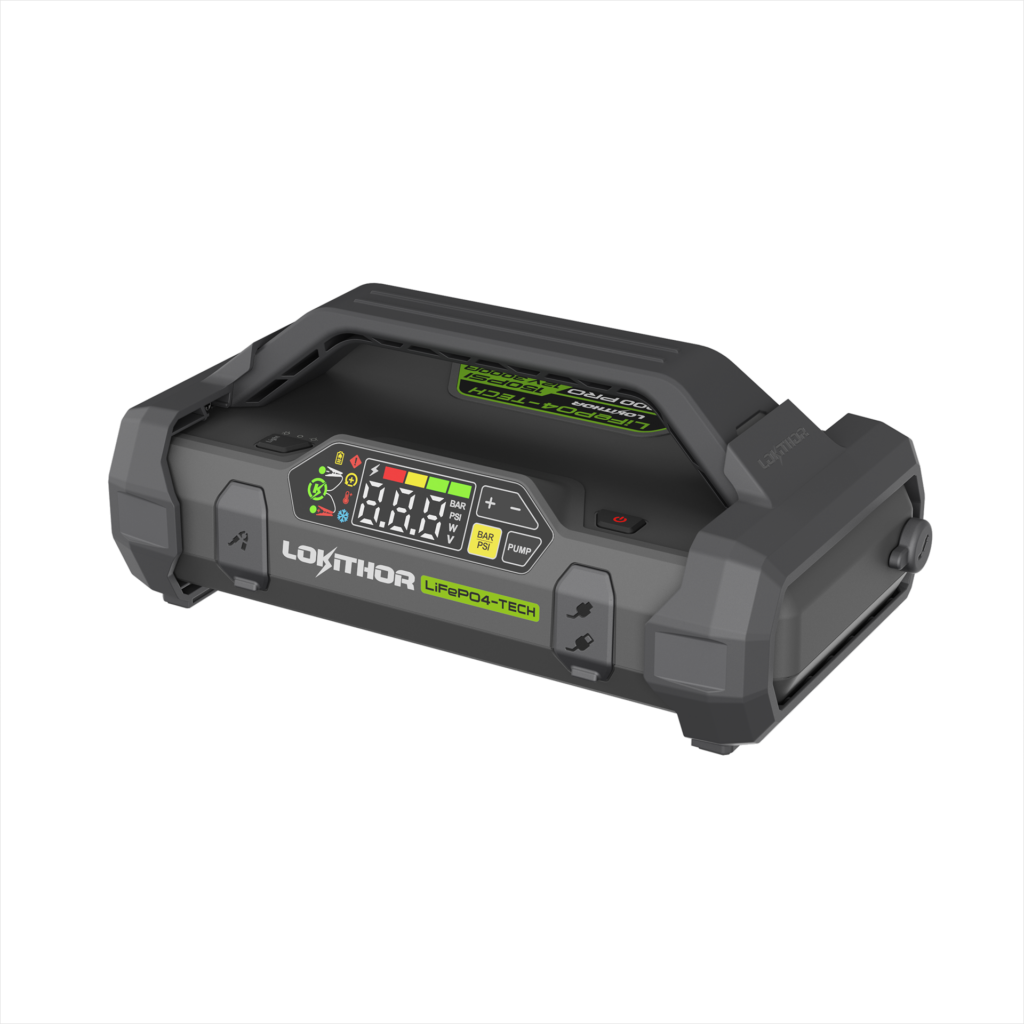 LOKITHOR Lithium Startbooster 12V 3000A med 150 PSI Luftkompressor