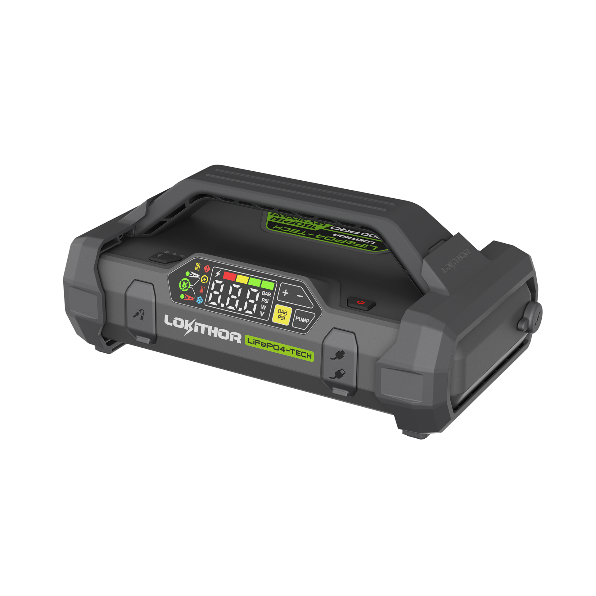LOKITHOR Lithium Startbooster 12V 3000A med 150 PSI Luftkompressor - Bilde 3