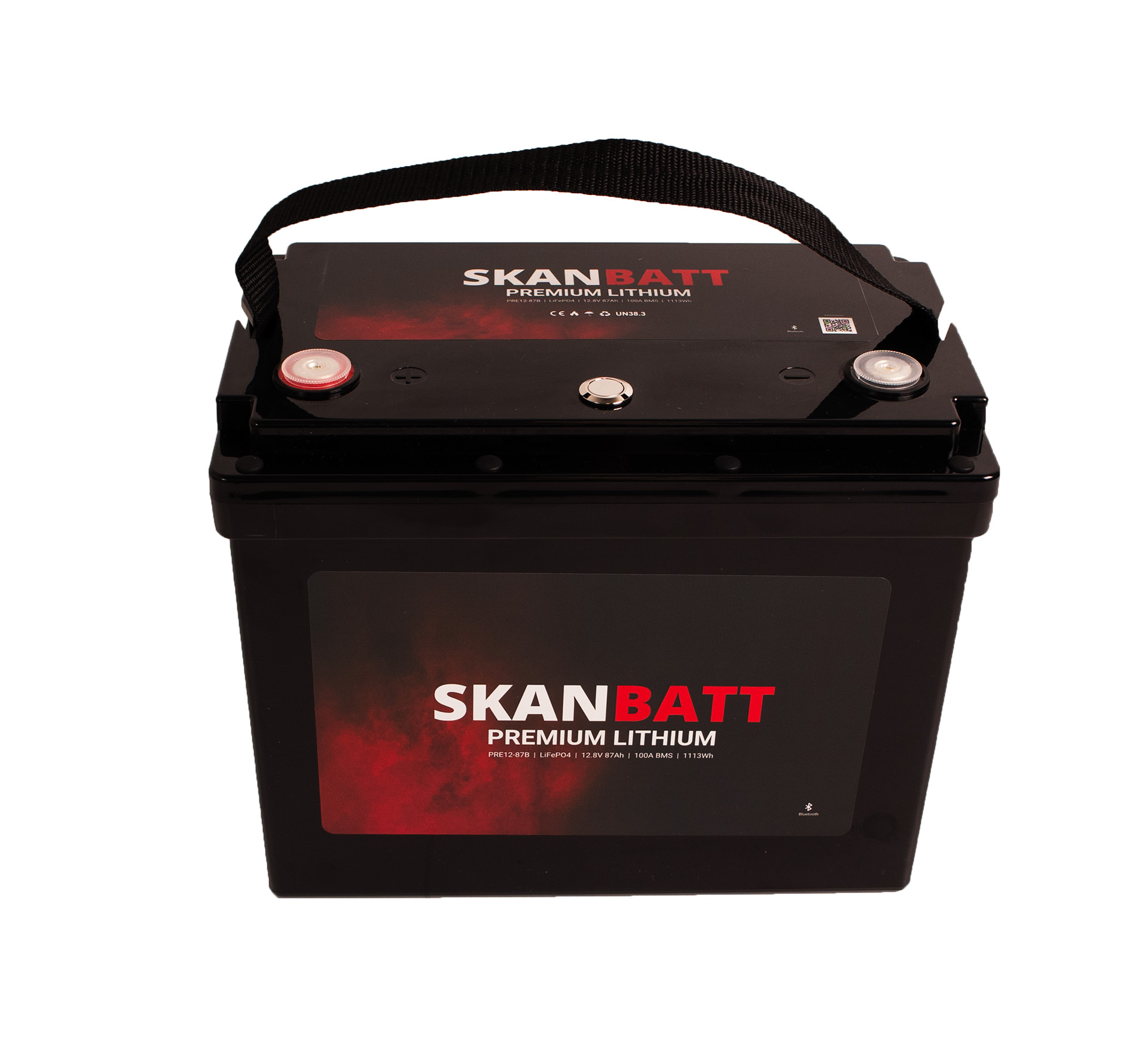 SKANBATT Premium Lithium - 12V 87Ah 100A BMS - 260x168x212mm - Bluetooth - 8 Års garanti +V - Bilde 5