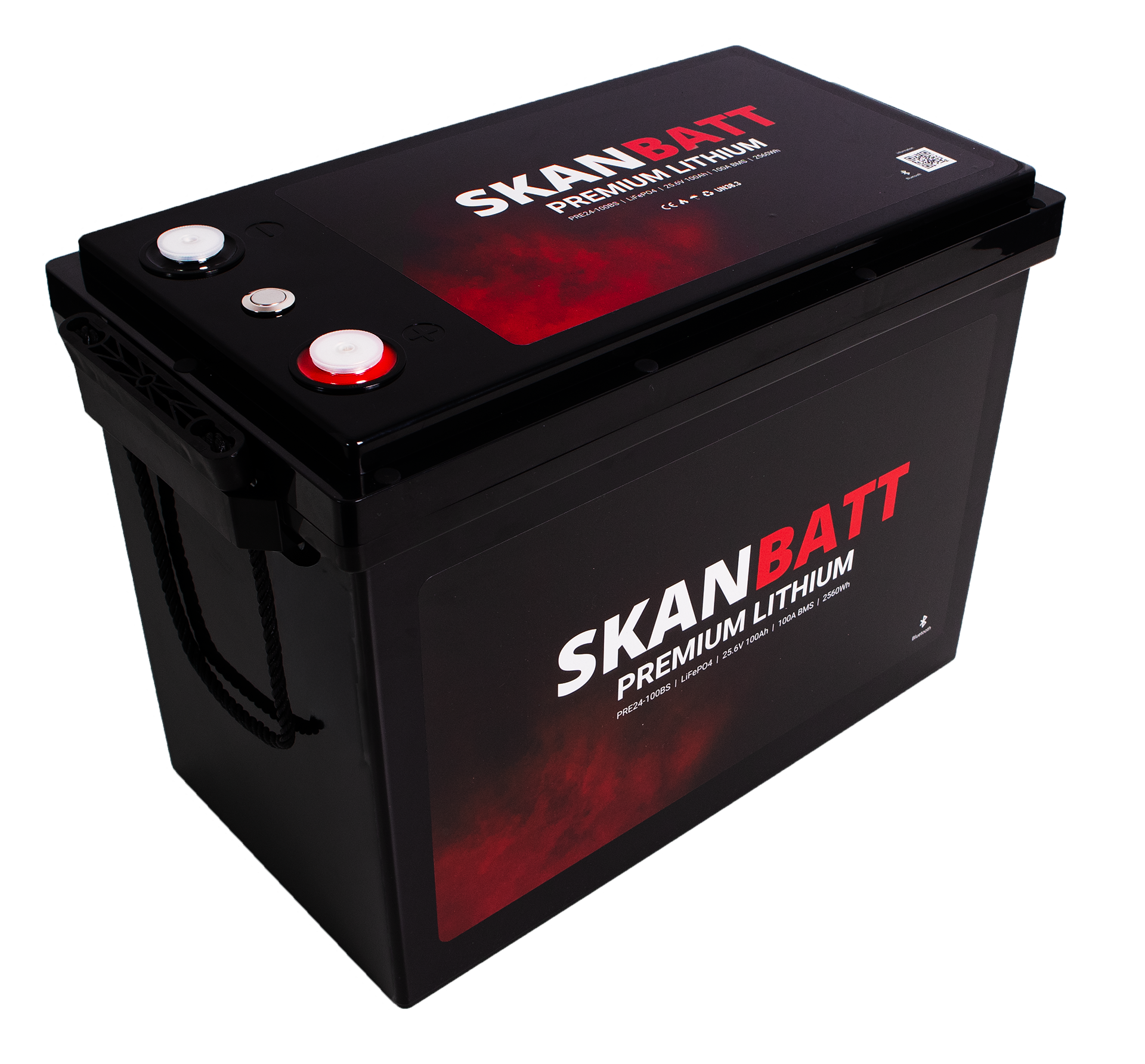 SKANBATT Premium Lithium - 24V 100Ah 100A BMS - 384x204x268mm - Bluetooth - 8 Års garanti - Bilde 2