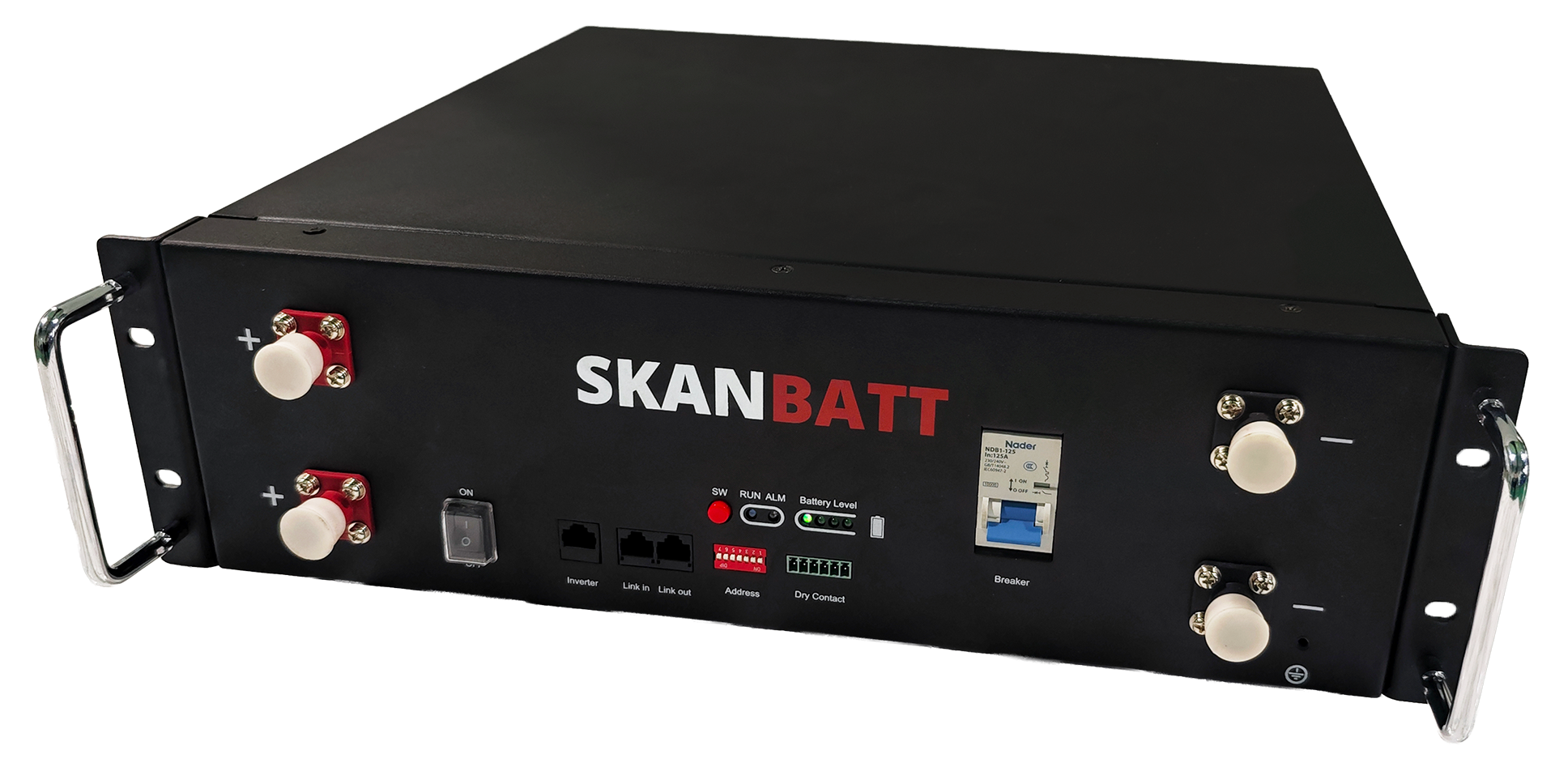 SKANBATT Premium Lithium 3U Rackbatteri 51,2V 100Ah - 5,12kWh - LiFePO4 - HEAT - OTA - Bilde 1