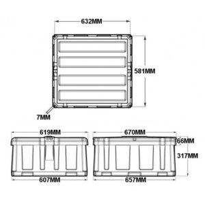 Batterikasse 533x584x269mm (Innvendig) - Bilde 5