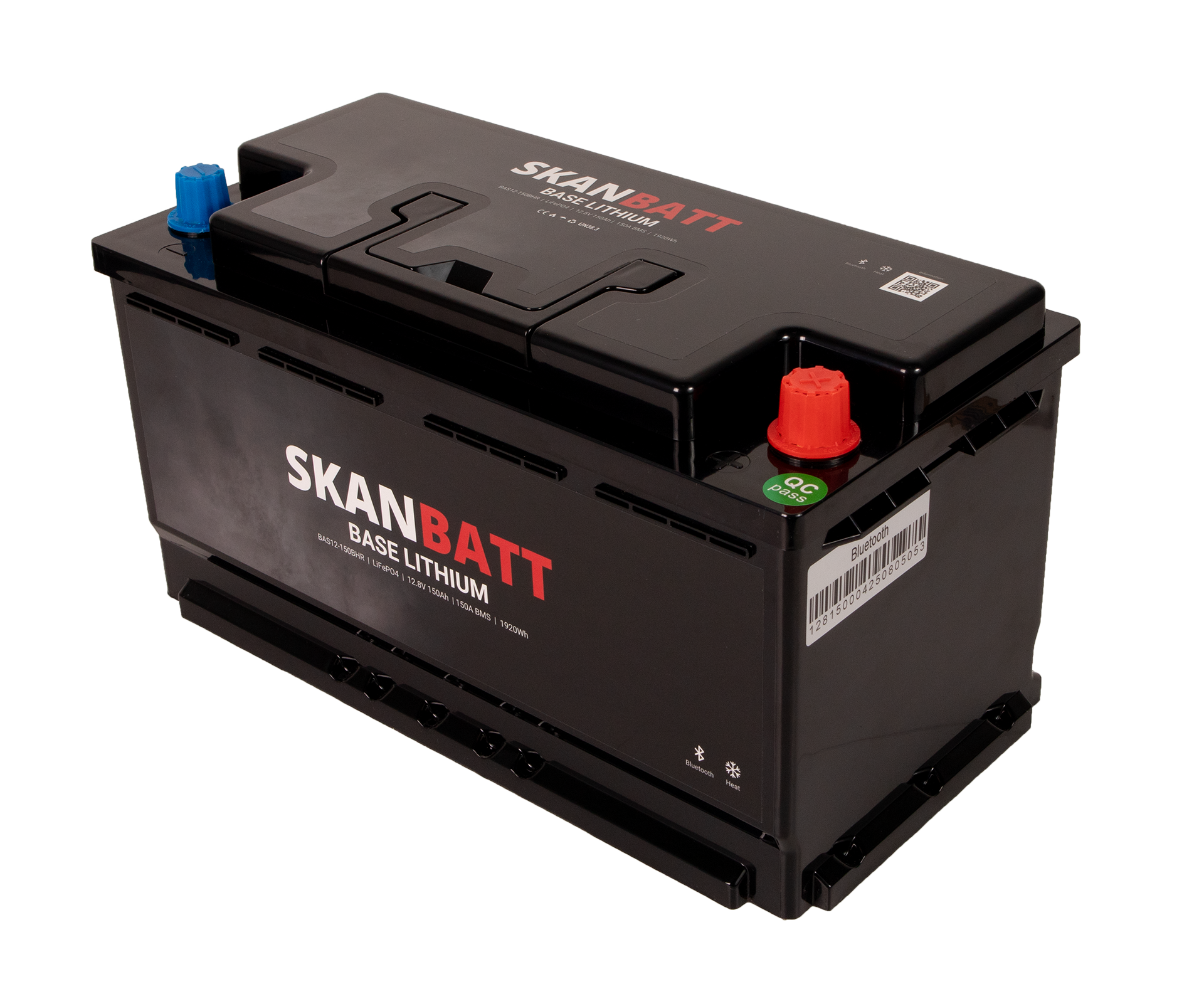 SKANBATT Base Lithium - 12V 150Ah 150A BMS - 355x175x188mm - Bluetooth - Heat - 3 Års garanti - Bobil +H - Bilde 4