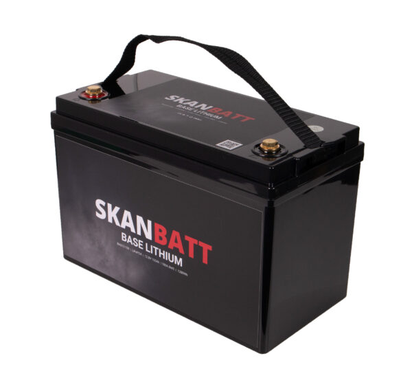 SKANBATT Base Lithium - 12V 100Ah 100A BMS - 326x173x215mm - 3 Års garanti +V