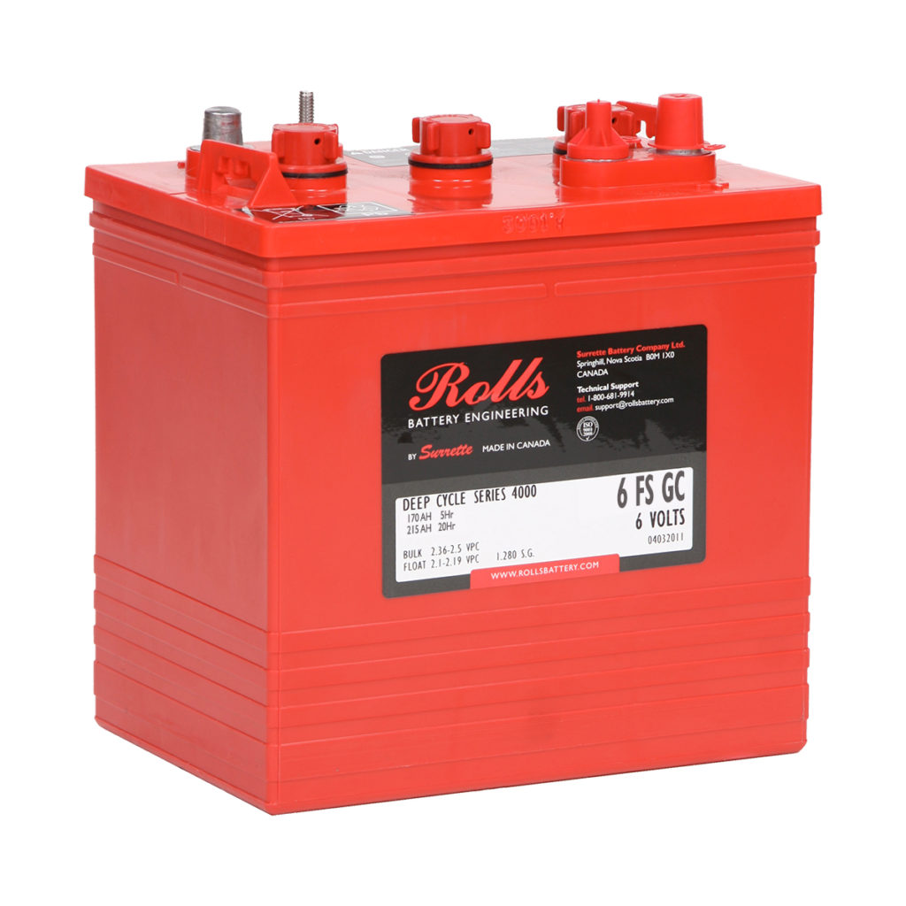 Rolls Deep Cycle batteri 6V 215AH 259x181x279mm 27 kg +diagonalt