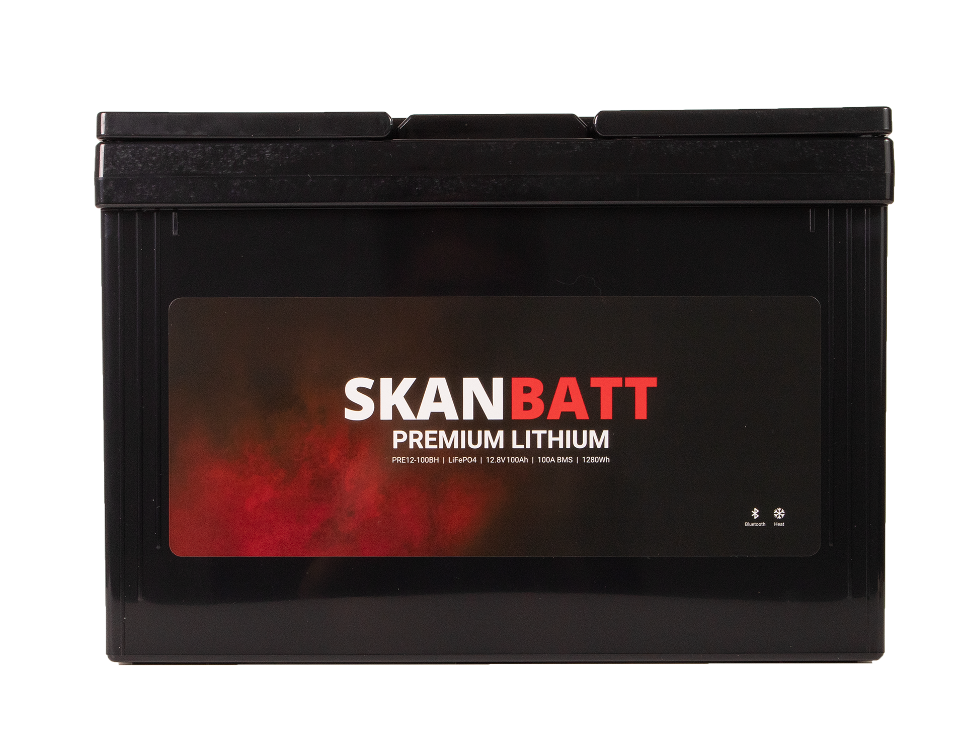 SKANBATT Premium Lithium - 12V 100Ah 100A BMS - 306x172x212mm - Bluetooth - Heat - 8 Års garanti +V - Bilde 7