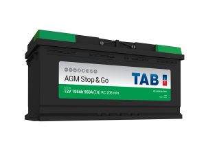 Start / Forbruksbatteri TAB AGM STOP & GO 12V 105AH-950A+H (L6 213105) 394x175x190 mm 29,2 kg