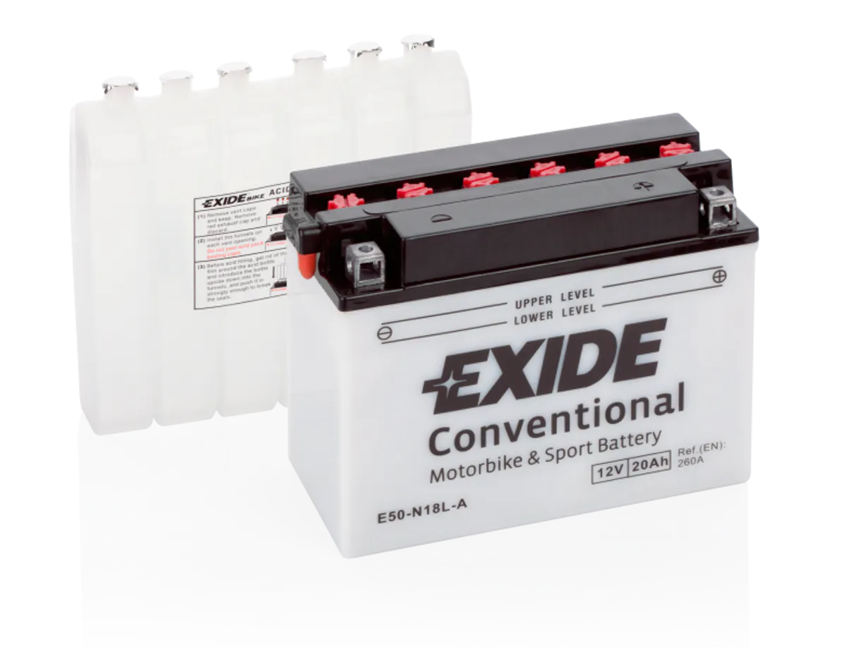 Exide MC Conventional 12V 20Ah 205x90x165 260 CCA +H - Bilde 1