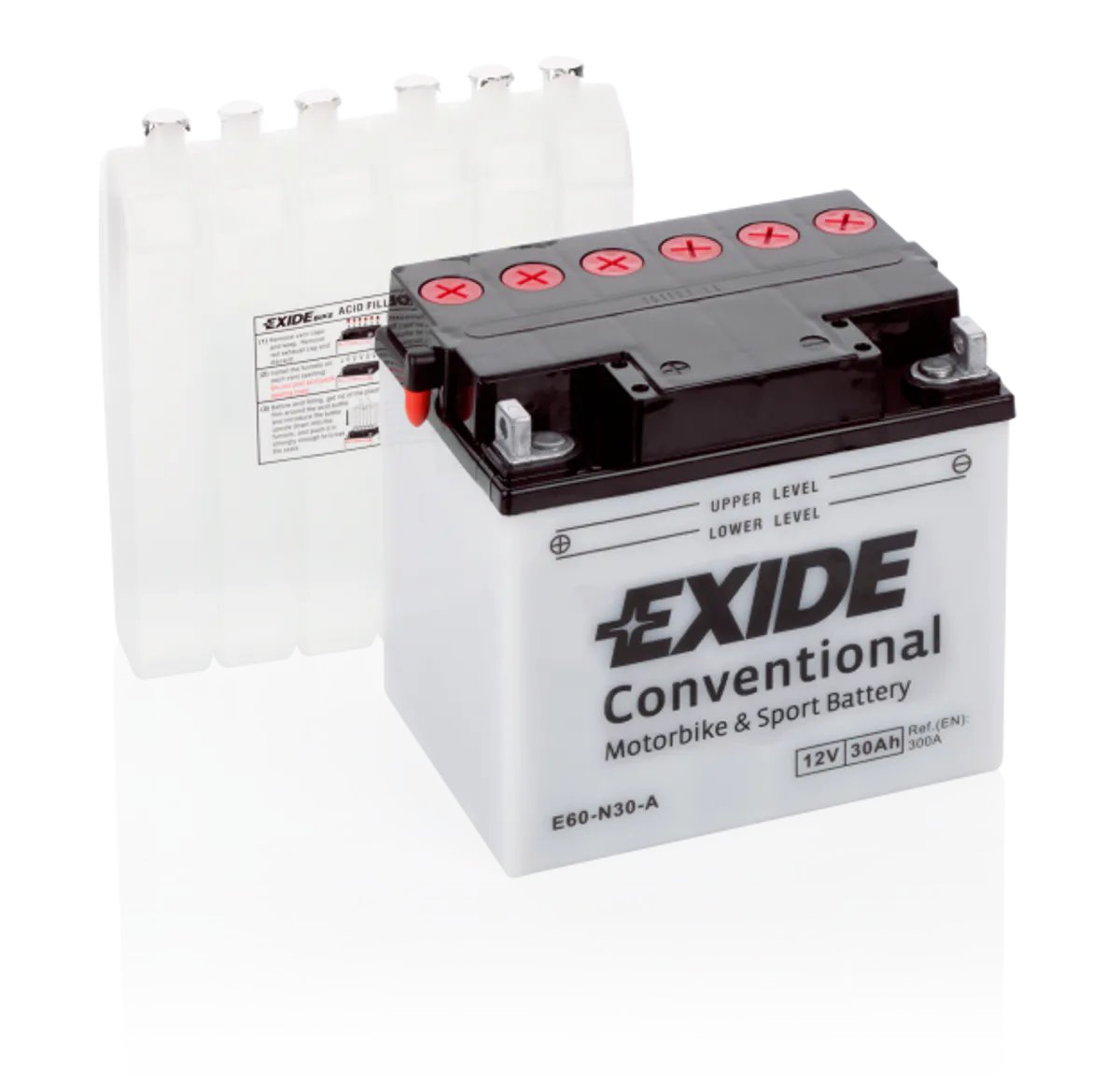 Exide MC Conventional 12V 30Ah 185x130x170 300CCA +V - Bilde 1