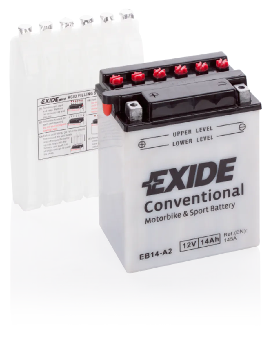 Exide MC Conventional 12V 14Ah 135x90x165 180CCA +V - Bilde 1