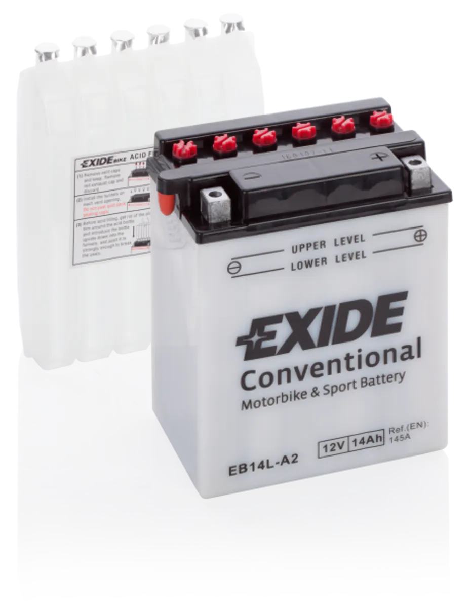 Exide MC Conventional 12V 14Ah 135x90x165 180 CCA +H - Bilde 1