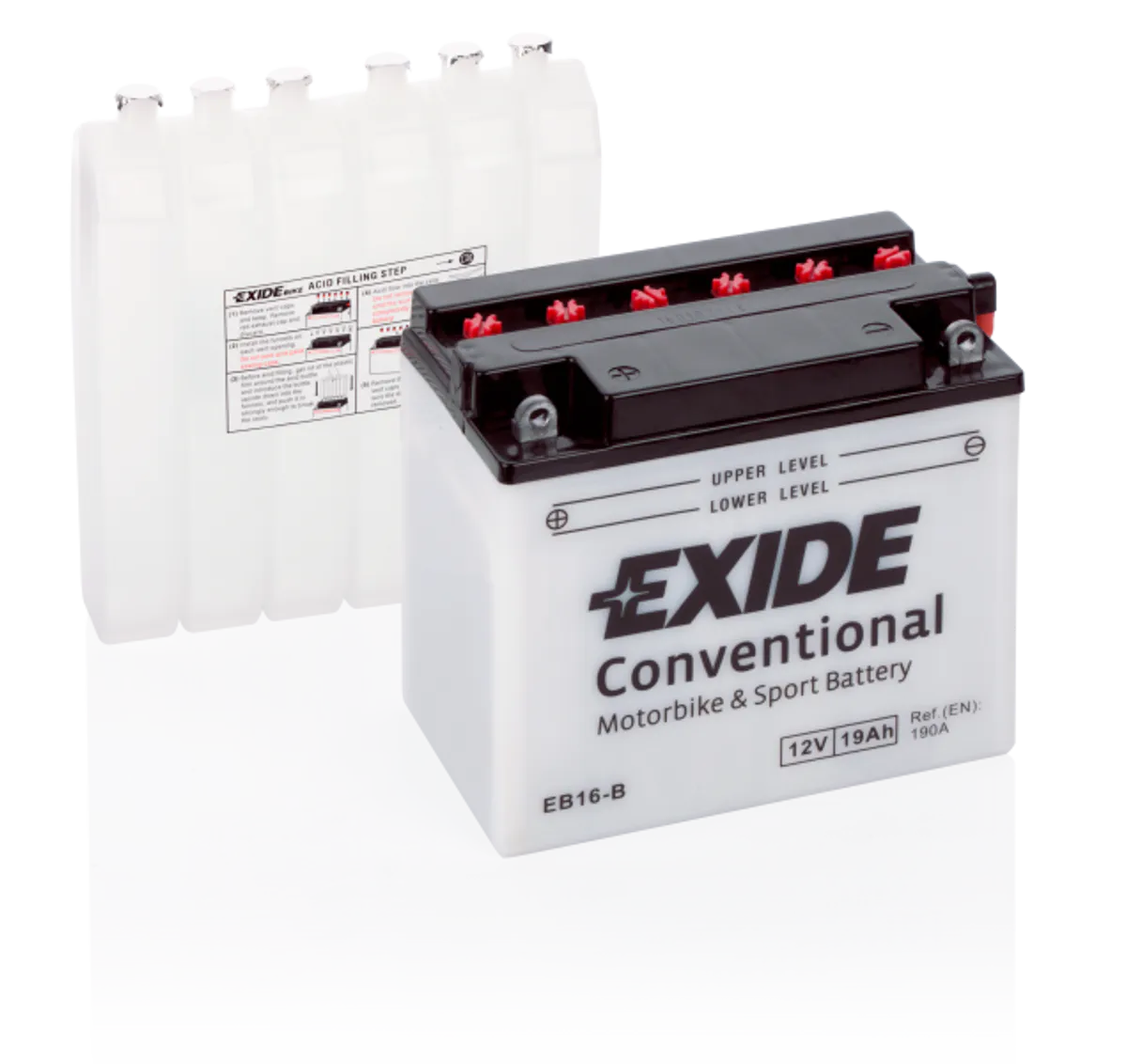 Exide MC Conventional 12V 19Ah 175x100x155 190 CCA +V - Bilde 1