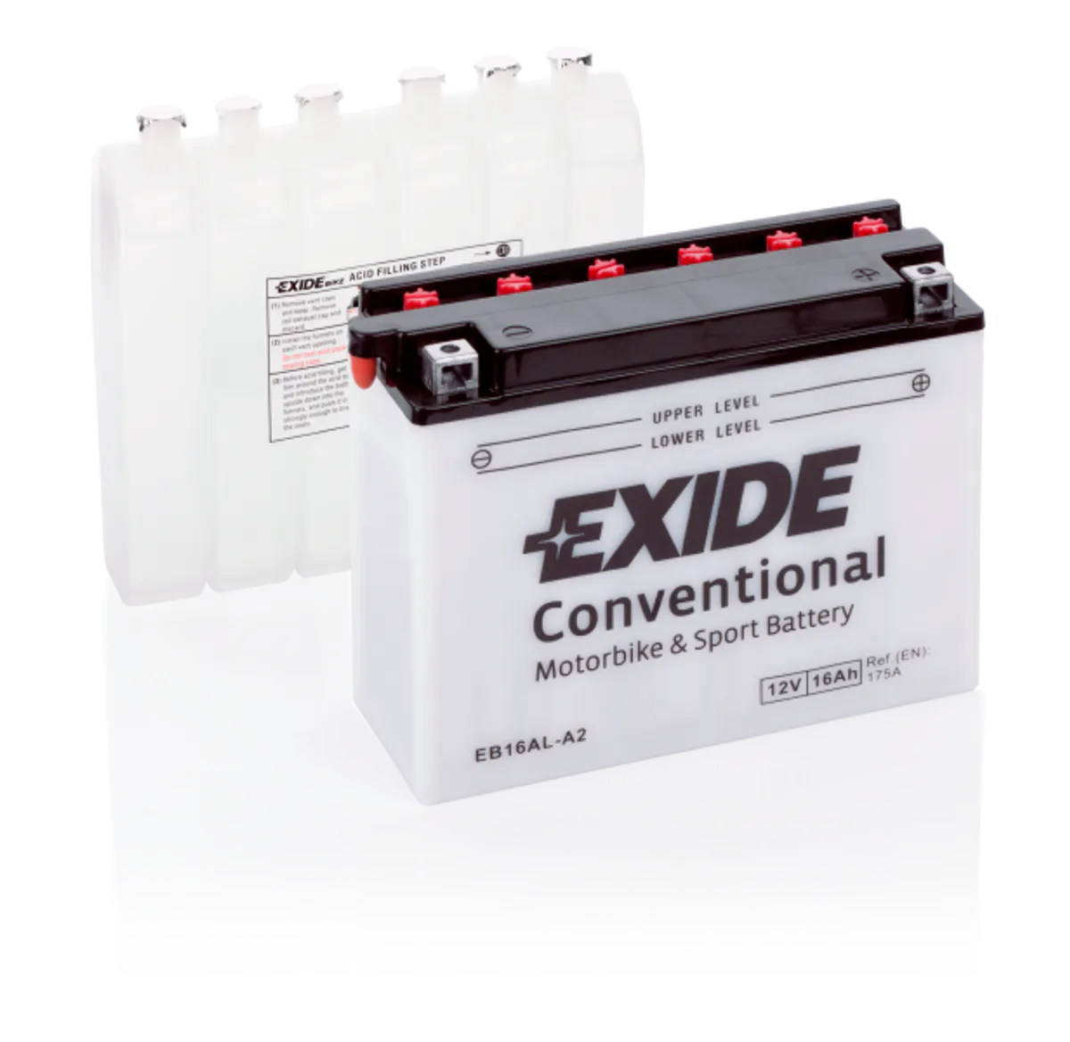 Exide MC Conventional 12V 16Ah 205x70x165 220 CCA +H - Bilde 1