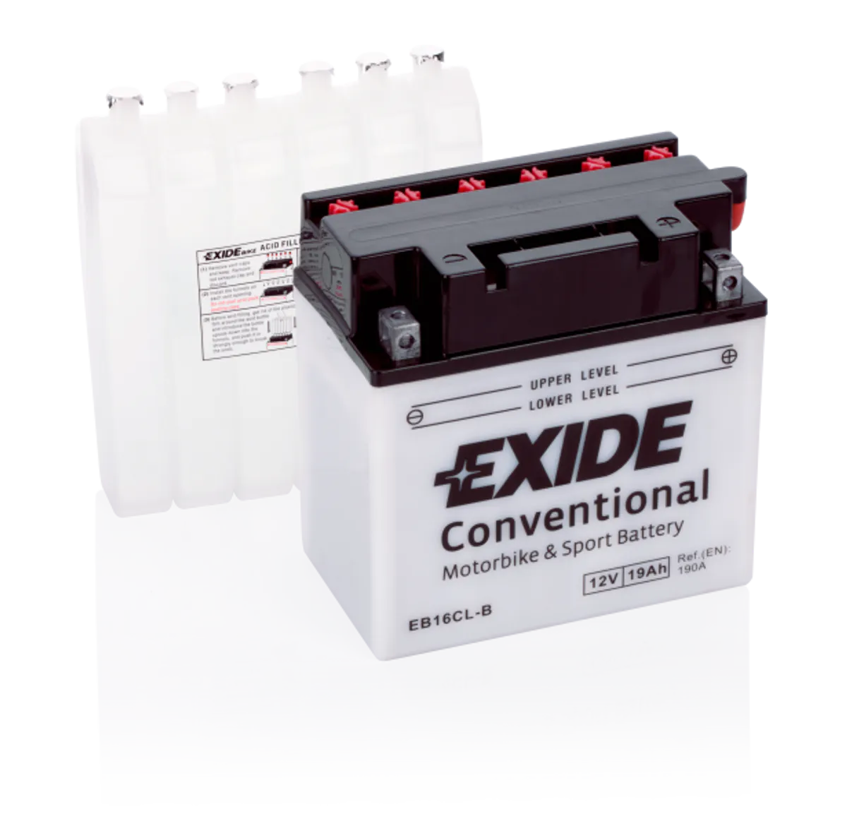 Exide MC Conventional 12V 19Ah 175x100x175 190 CCA +H - Bilde 1