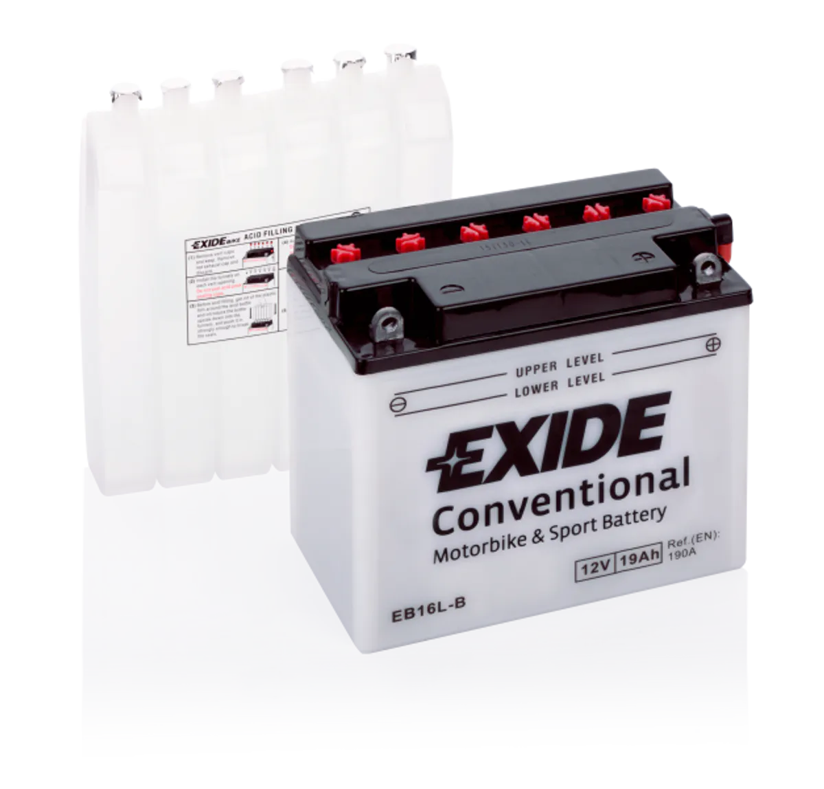 Exide MC Conventional 12V 19Ah 175x100x155 190 CCA +H - Bilde 1