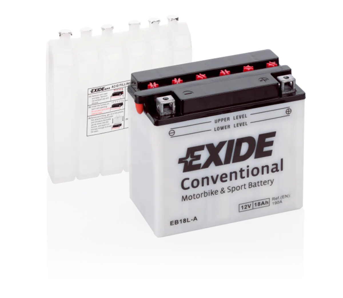 Exide MC Conventional 12V 18Ah 180x90x160 190 CCA +H - Bilde 1