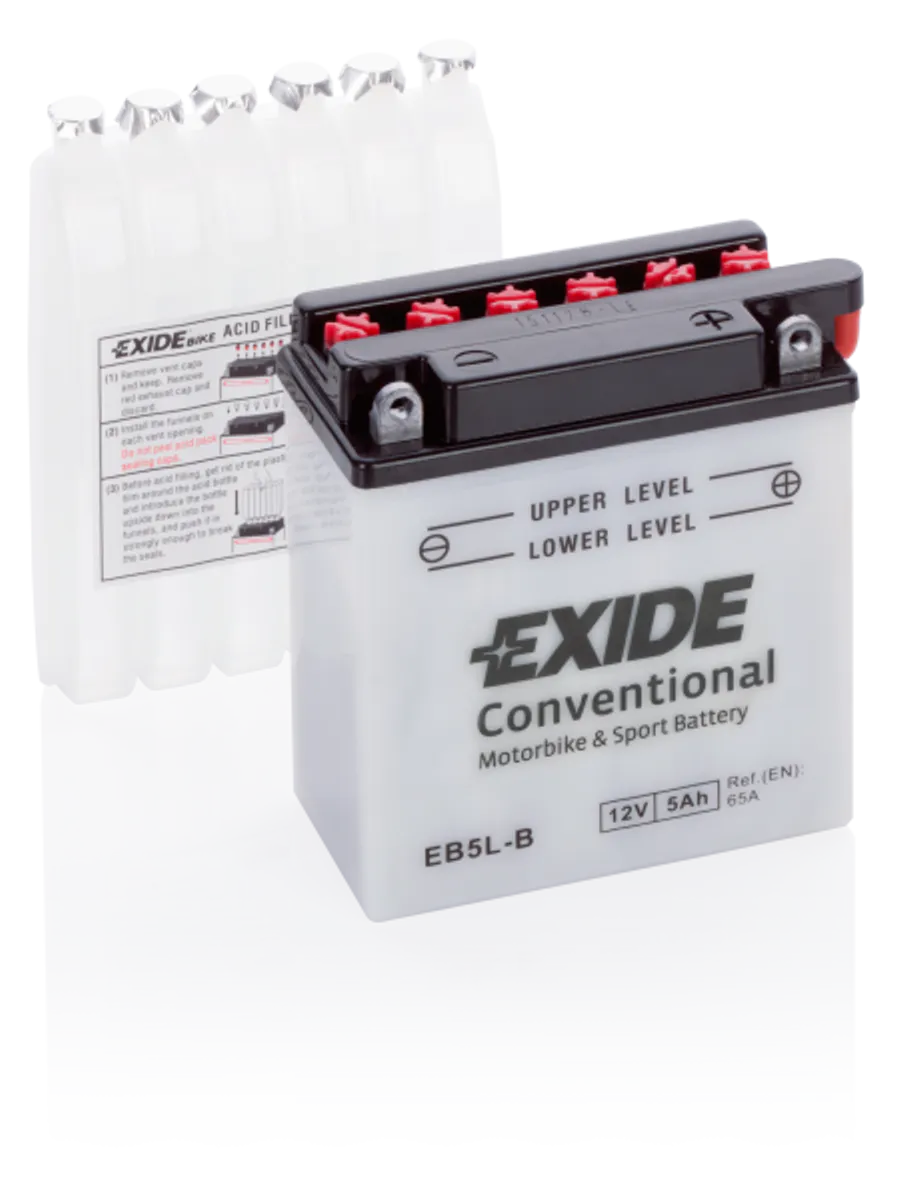 Exide MC Conventional 12V 5Ah 120x60x130 60 CCA +H - Bilde 1