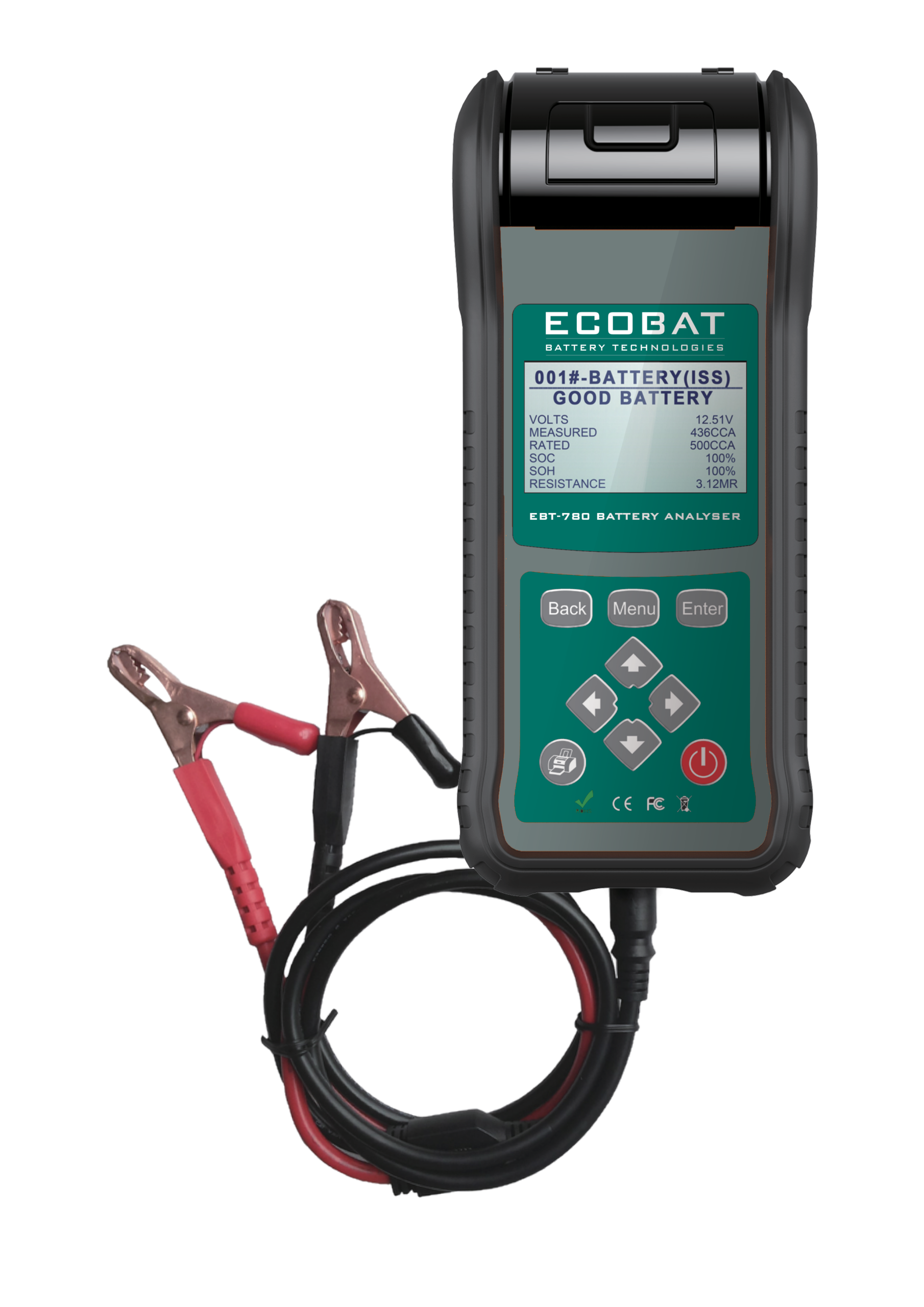 ECOBAT Elektronisk Batteritester EBT-780 m/printer - Bilde 1