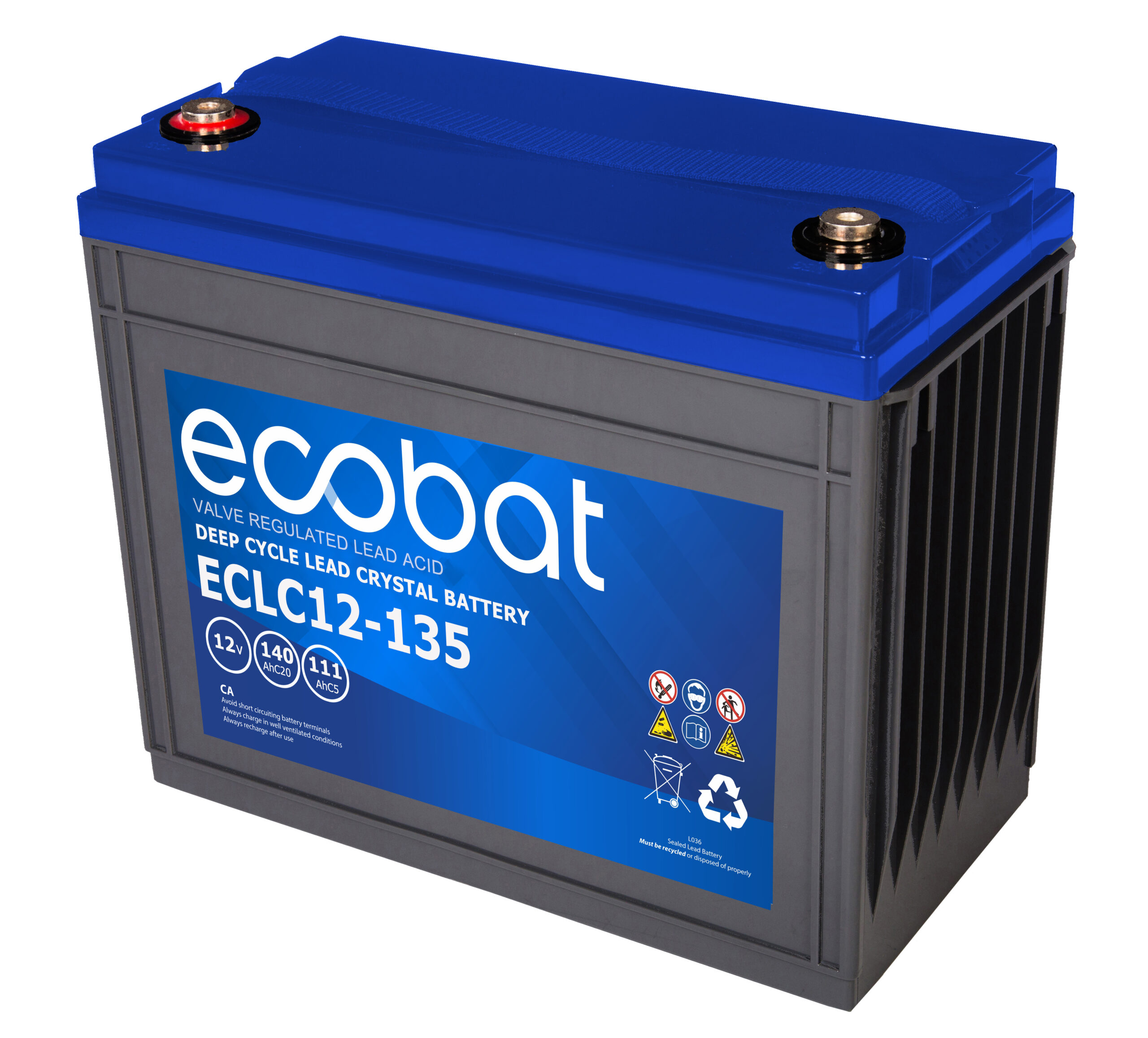 Ecobat Crystal Lead DC 12V 140Ah/20h(341x173x287mm) M8 41,0 kg +v - Bilde 1