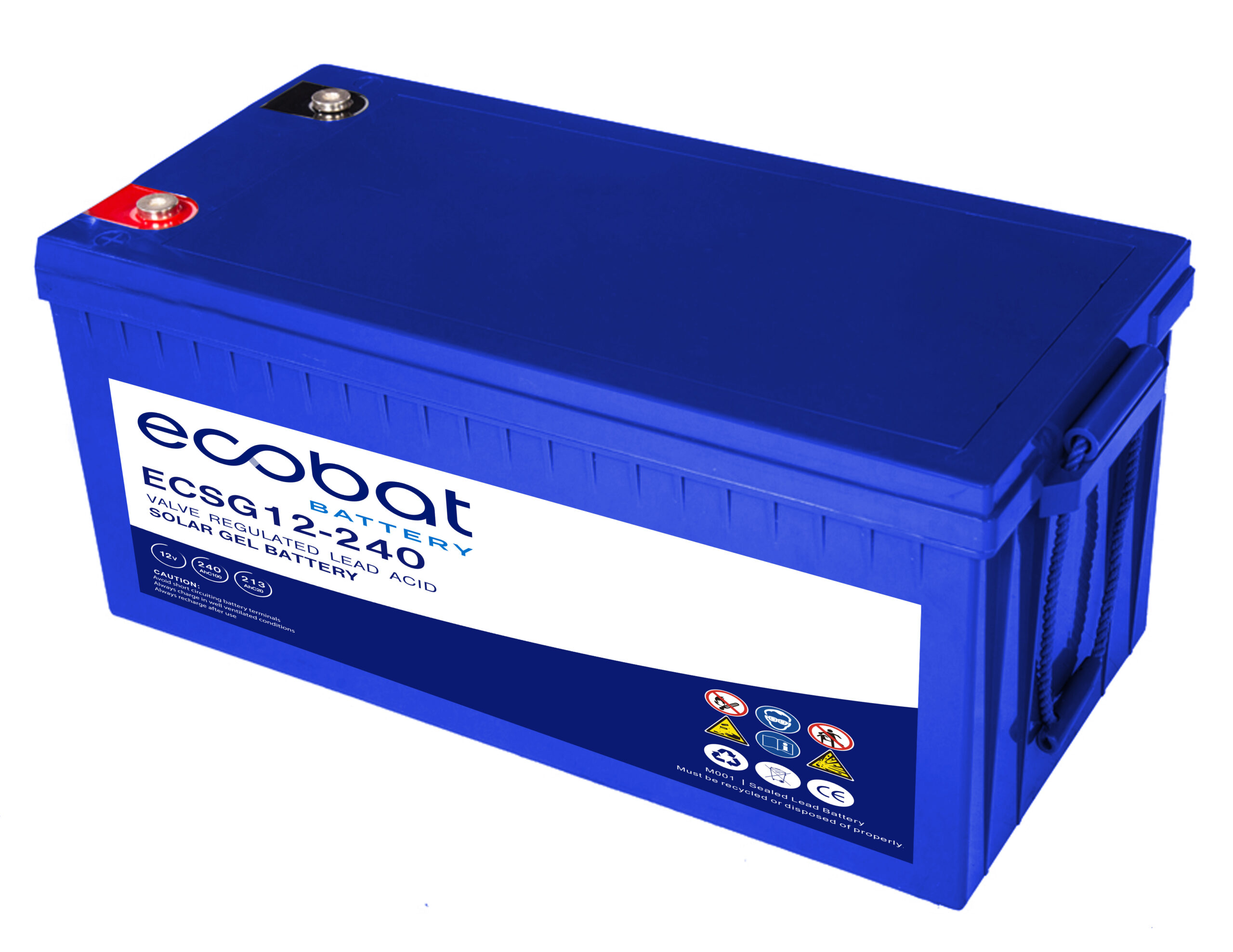Ecobat DC GEL Solar 12V 240Ah/100h - 213/20h (532x206x222mm) M8 53 kg +h - Bilde 1