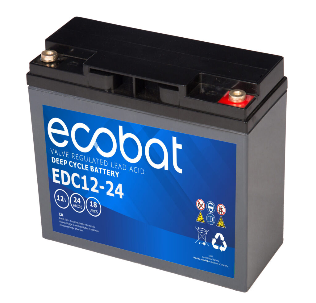 Ecobat AGM DC 12V 24Ah/20h(181x77x167mm) M5 6 kg +h