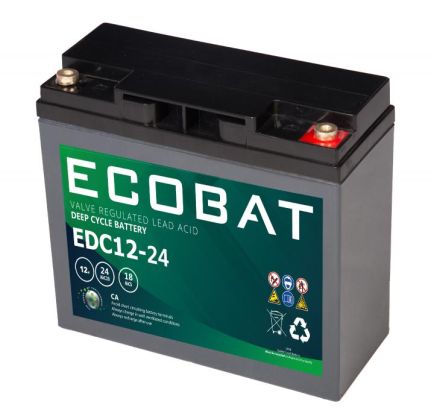 Ecobat AGM DC 12V 24Ah/20h(166x175x124mm) M6 8,5 kg +h