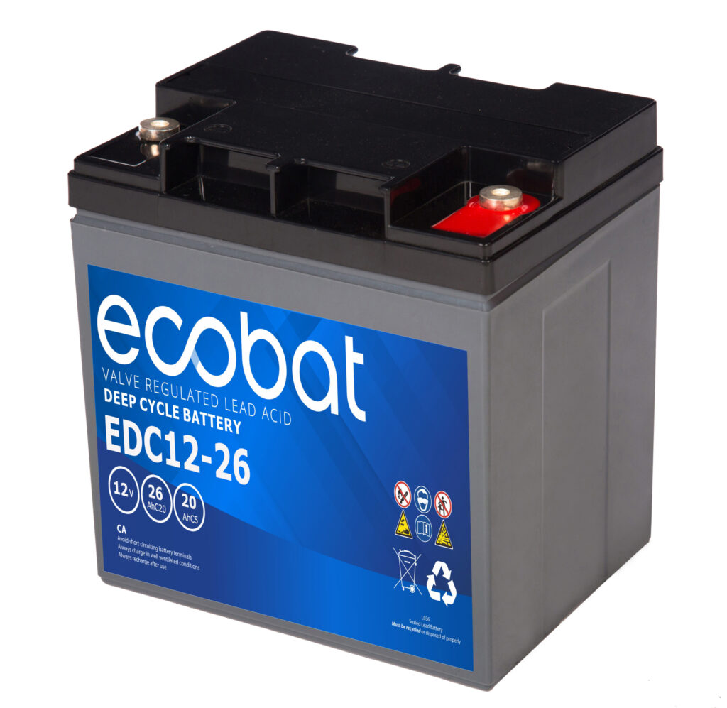 Ecobat AGM DC 12V 26Ah/20h(165x126x174mm) M6 8,7 kg +h