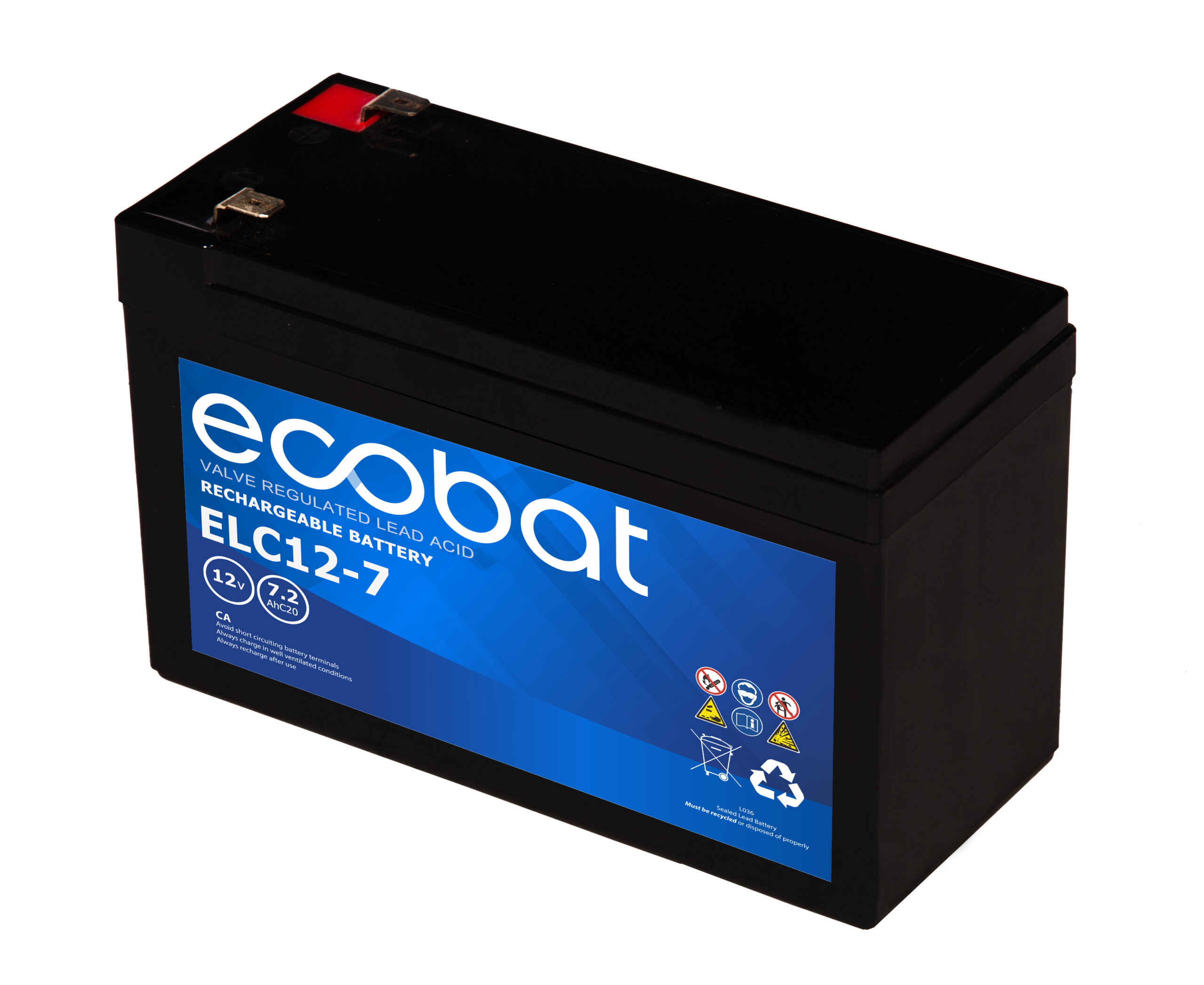 Ecobat AGM 12V 7.2Ah(151x65x99mm) T2 2.1 kg +v - Bilde 1