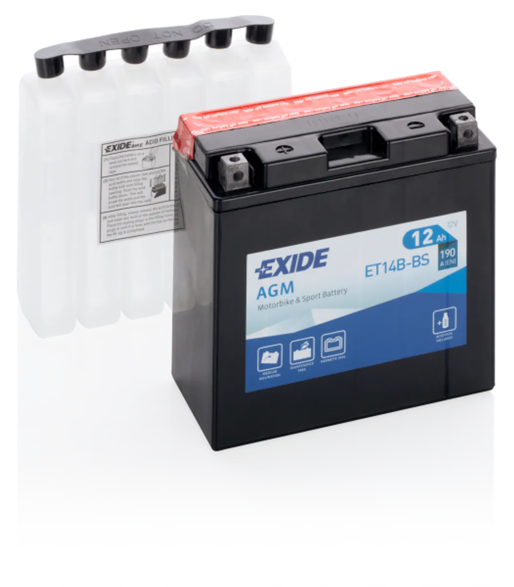 Exide MC AGM 12V 12Ah 150x70x145 200 CCA +V - Bilde 1