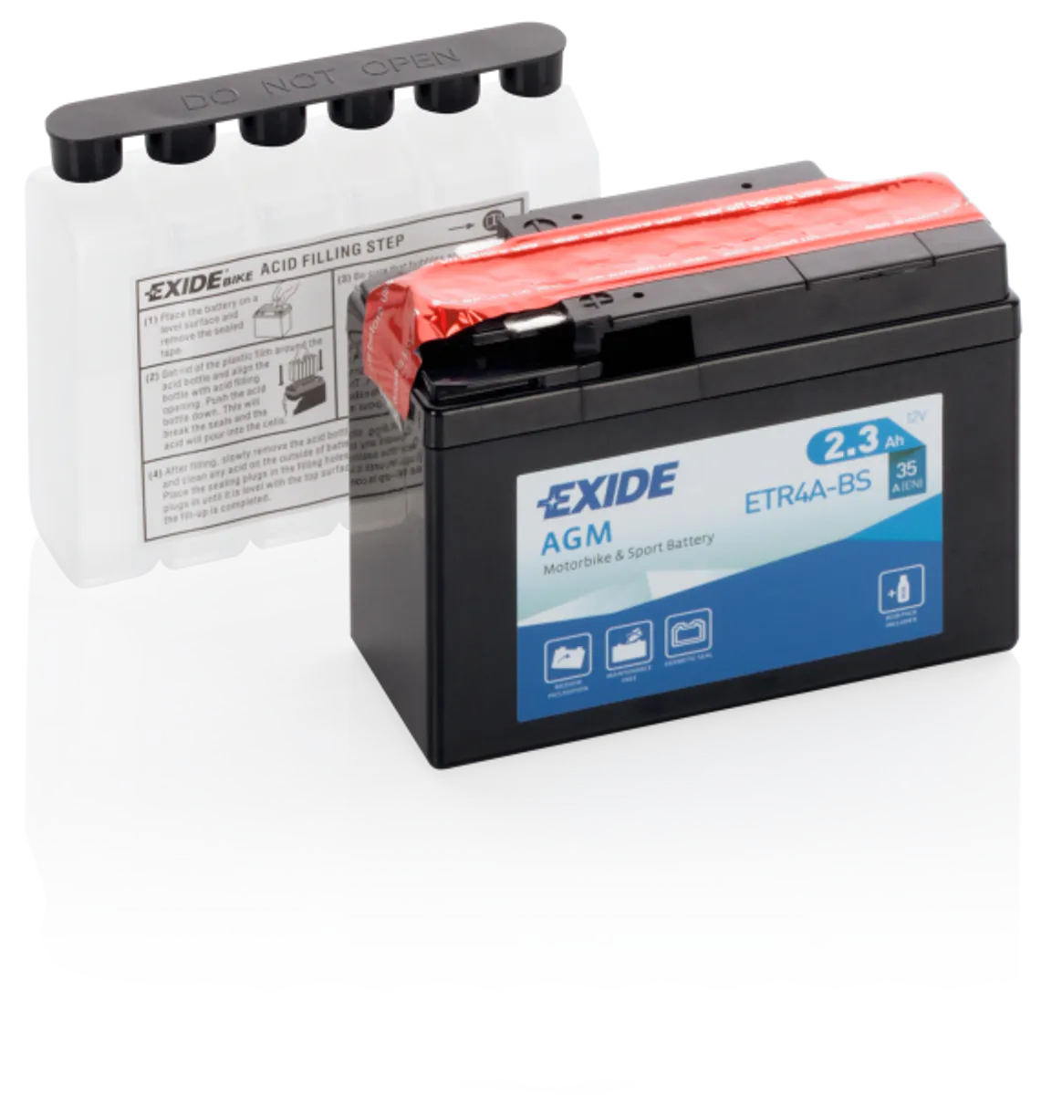 Exide MC AGM 12V 2,3Ah 115x50x85 35 CCA Stift - Bilde 1