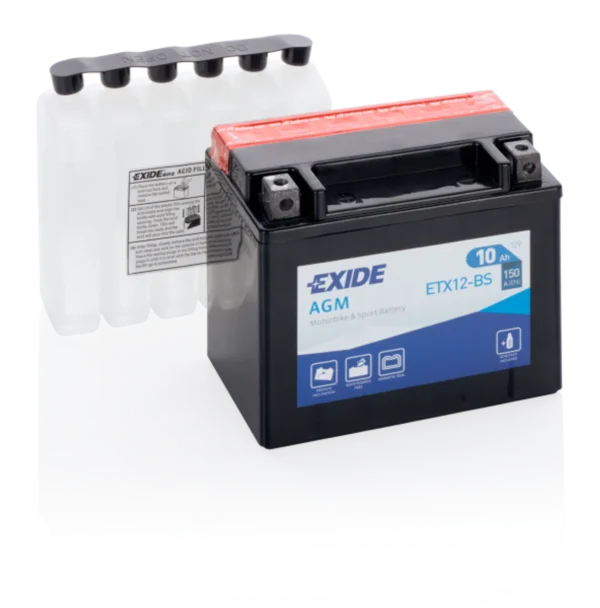 Exide MC AGM 12V 10Ah 150x90x130 180 CCA +V