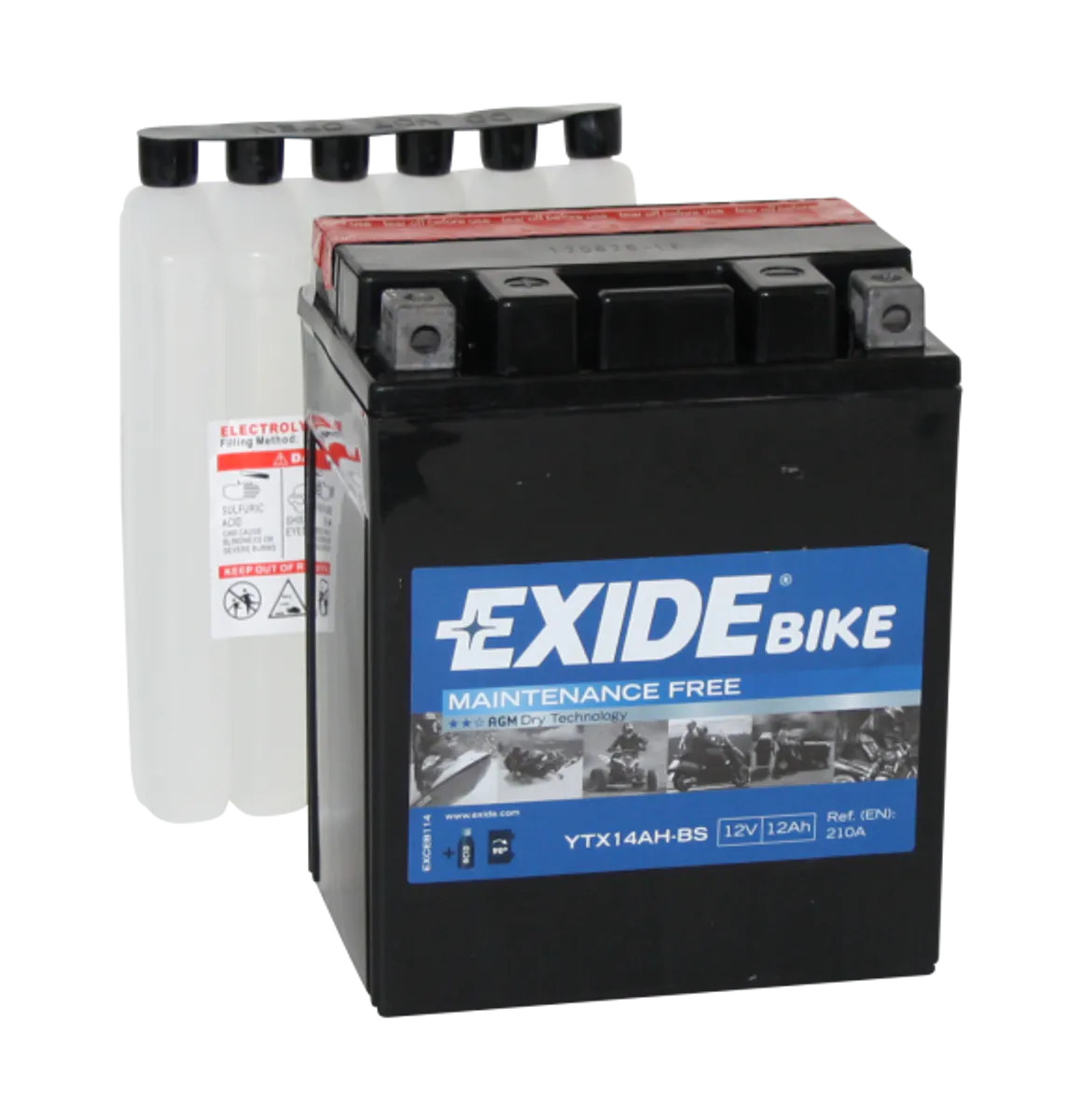 Exide MC AGM 12V 12Ah 135x90x165 210 CCA +V - Bilde 1